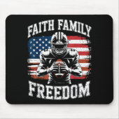 Football Faith Family Dom Patriotic Christian Foot Muismat (Voorkant)