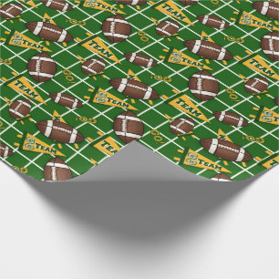 Football Fan/Green & Gold Pennants Cadeaupapier