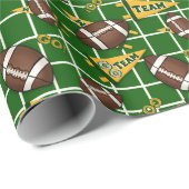 Football Fan/Green & Gold Pennants Cadeaupapier (Rol Hoek)