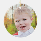 Football Fan Kinder - Aangepaste kerstfoto's Keramisch Ornament (Achterkant)