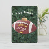 Football Fan Ornament Custom Foto Kerst Kaart (Staand voorkant)