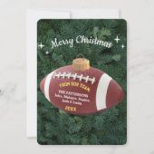 Football Fan Ornament Custom Foto Kerst Kaart (Voorkant)
