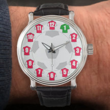 Football Fan Watch - met rode en witte Shirten