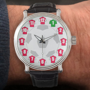 Football Fan Watch - met rode en witte Shirten Horloge