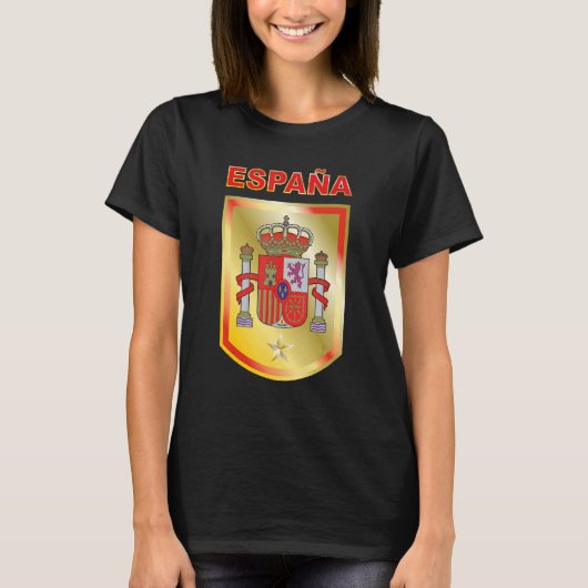 Football Fans Spain Flag Crest T-shirt (Voorkant)