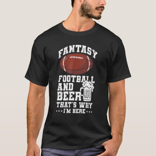 Football Fantasy Football en Bier Draft Legends T-shirt (Voorkant)