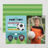 Football Feest Uitnodigen Verjaardagsjongens Foto Kaart (Voorkant / Achterkant)