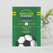 Football Feest Uitnodigen Verjaardagsjongens Uitno Kaart (Staand voorkant)