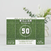 Football Field 50 Yard Line 50e verjaardagsfeest Kaart (Staand voorkant)