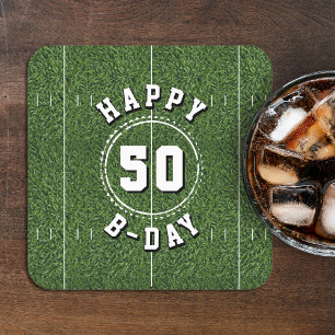 Football Field 50 Yard Line 50e verjaardagsfeest Kartonnen Onderzetters