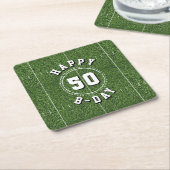 Football Field 50 Yard Line 50e verjaardagsfeest Kartonnen Onderzetters (Schuin)