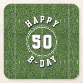 Football Field 50 Yard Line 50e verjaardagsfeest Kartonnen Onderzetters (Voorkant)