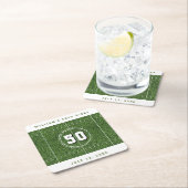 Football Field 50th Birthday Party 50 Yard Line Kartonnen Onderzetters (Insitu)