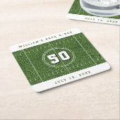 Football Field 50th Birthday Party 50 Yard Line Kartonnen Onderzetters (Schuin)