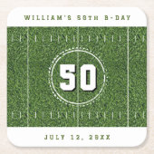 Football Field 50th Birthday Party 50 Yard Line Kartonnen Onderzetters (Voorkant)