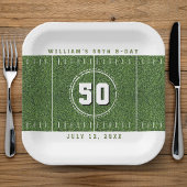Football Field 50th Birthday Party 50 Yard Line Papieren Bordje