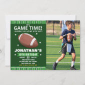  Football Field Birthday boy with Photo Kaart (Voorkant)