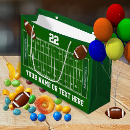 Football Field Cadeauzakken met naam en nummer Groot Cadeauzakje