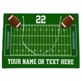Football Field Cadeauzakken met naam en nummer Groot Cadeauzakje (Voorkant)