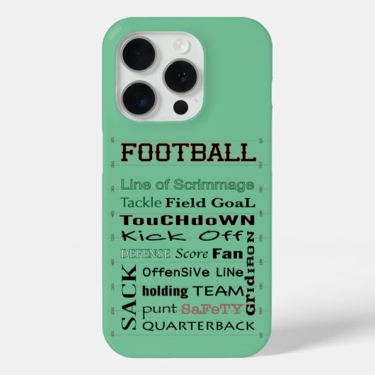 FOOTBALL Field typografie Case-Mate iPhone Case (Achterkant)