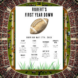 Football First Birthday Milestone Birthday Poster
