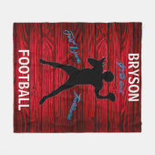 Football First Downs Touchdowns Red Wood Fleece Deken (Voorkant (Horizontaal))
