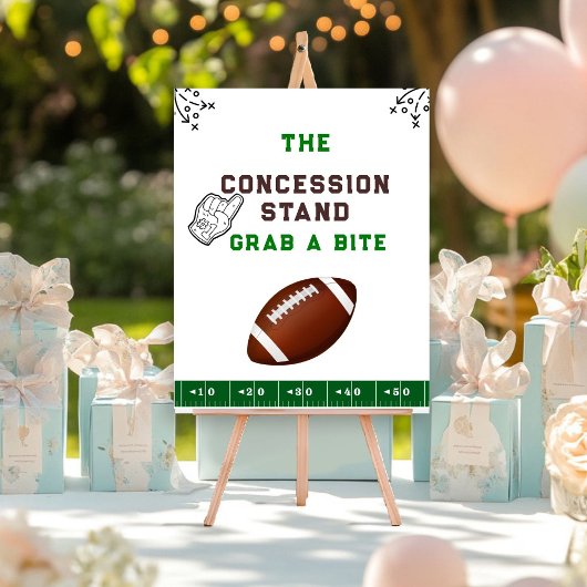 Football First Year Down 1st birthday Fodd sign Poster