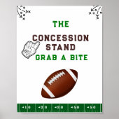 Football First Year Down 1st birthday Fodd sign Poster (Voorkant)