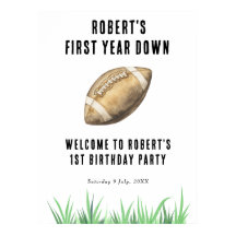 Football First Year Down 1st Birthday Party