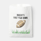 Football First Year Down Birthday Party Bedankzakje (Voorkant)