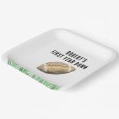 Football First Year Down Birthday Party Papieren Bordje (Gebogen)