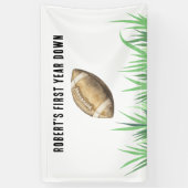 Football First Year Down Birthday Party Spandoek (Verticaal)