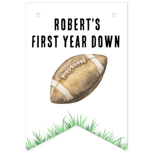 Football First Year Down Birthday Party Vlaggetjes (Tweede vlag)