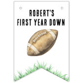 Football First Year Down Birthday Party Vlaggetjes (Eerste vlag)