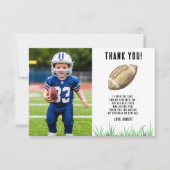 Football First Year Down Birthday Thank you Bedankkaart (Voorkant)