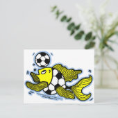 Football Fish Soccer Briefkaart (Staand voorkant)