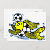 Football Fish Soccer Briefkaart (Voorkant / Achterkant)