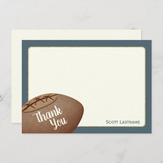  Football Flat Kaart Bedankt Opmerking Notitiekaartje (Voorkant / Achterkant)