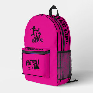 Football, Football Speler Meisje, Team, Gift Duffl Bedrukte Rugzak