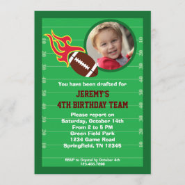 Football Foto Birthday Party Invitation Kaart