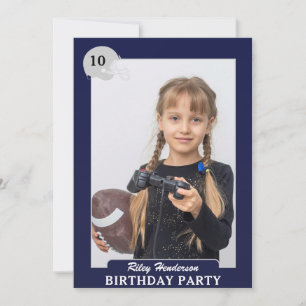 Football Foto Trading Card Birthday Party nodigt u Kaart