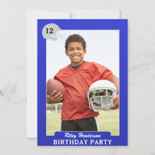Football Foto Trading Card Birthday Party nodigt u Kaart