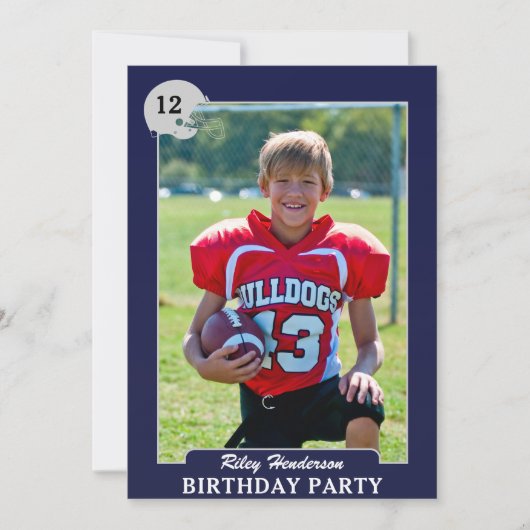 Football Foto Trading Card Birthday Party nodigt u Kaart (Voorkant)