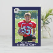 Football Foto Trading Card Birthday Party nodigt u Kaart (Staand voorkant)