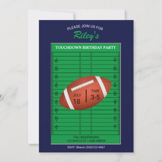 Football Foto Trading Card Birthday Party nodigt u Kaart (Achterkant)