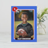 Football foto verjaardagsfeestje kaart (Staand voorkant)