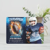 Football Foto Verjaardagsuitnodiging Kaart (Staand voorkant)