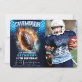 Football Foto Verjaardagsuitnodiging Kaart (Voorkant)