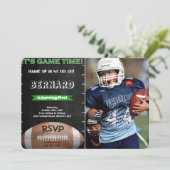 Football fotouitnodiging kaart (Staand voorkant)