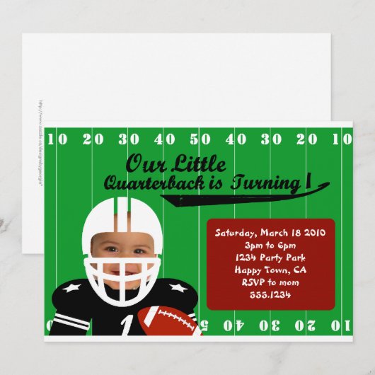 Football Fotouitnodiging Kaart (Voorkant / Achterkant)